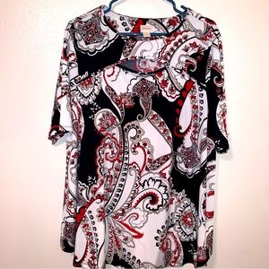 💜Chicos Size 3 Modern Print Blouse